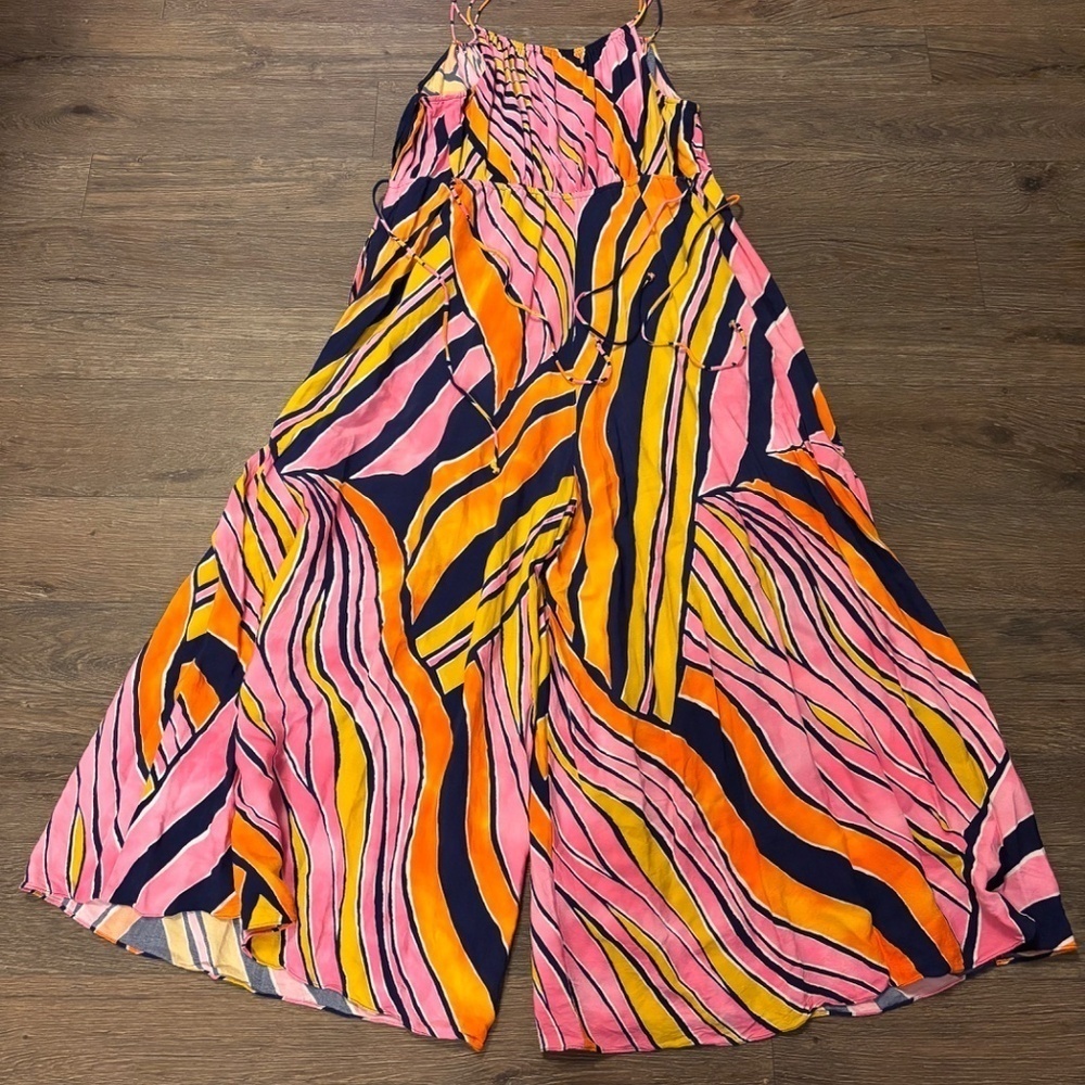Maeve  Finley Wide Leg Jumpsuit VibrantSummer Colors  size 10 - Picture 8 of 15